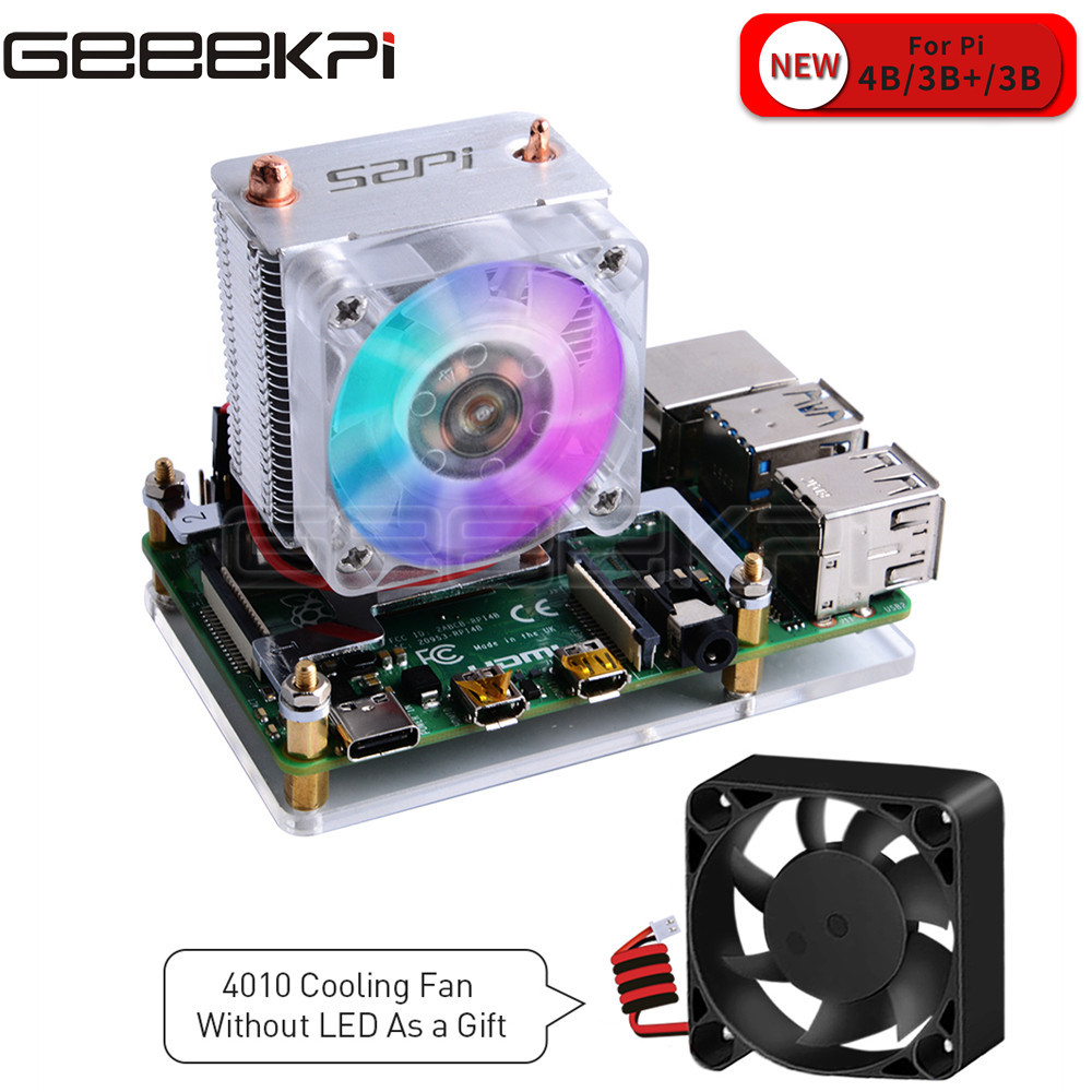 Pi Cooler - GeeekPi-Ventilador de torre de gelo preto