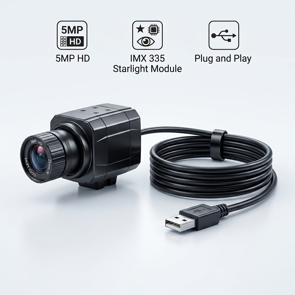 Pi Camera Cable - Câmera USB 5MP/1080P IMX335, lente de