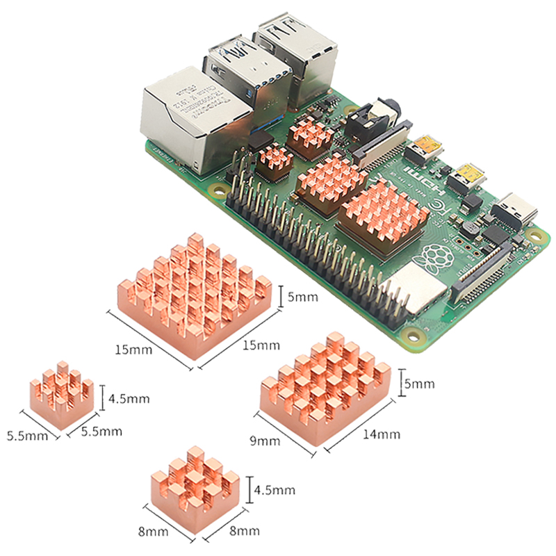 Pi Cooler - Metal cobre alumínio kit dissipador de