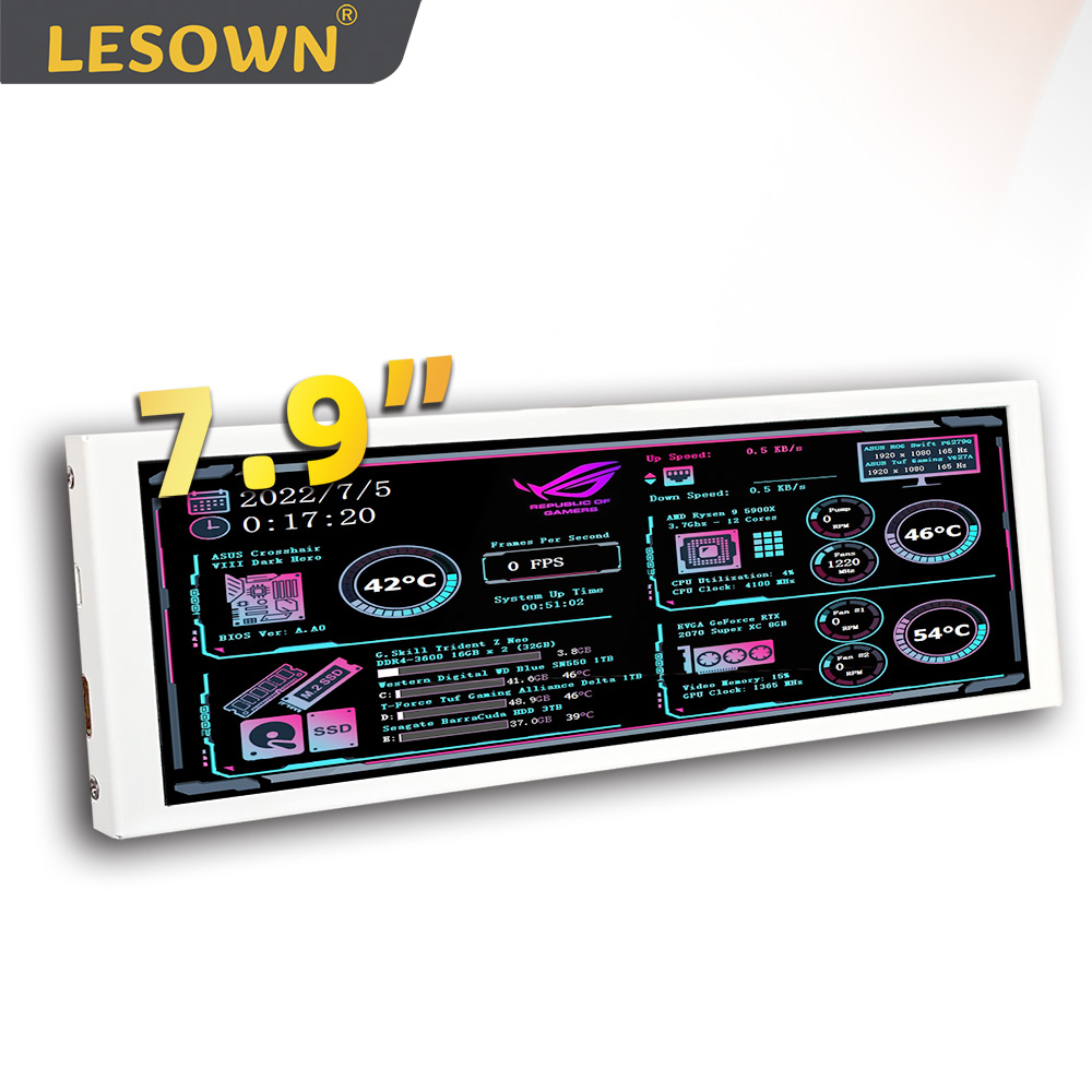 Pi 4 Case - Monitor LESOWN Bar Display de 7,9
