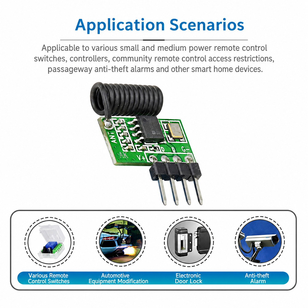 Arduino Kit - Módulo Receptor RF Superheteródino 315MHz/433MHz 3.3V-5.5V