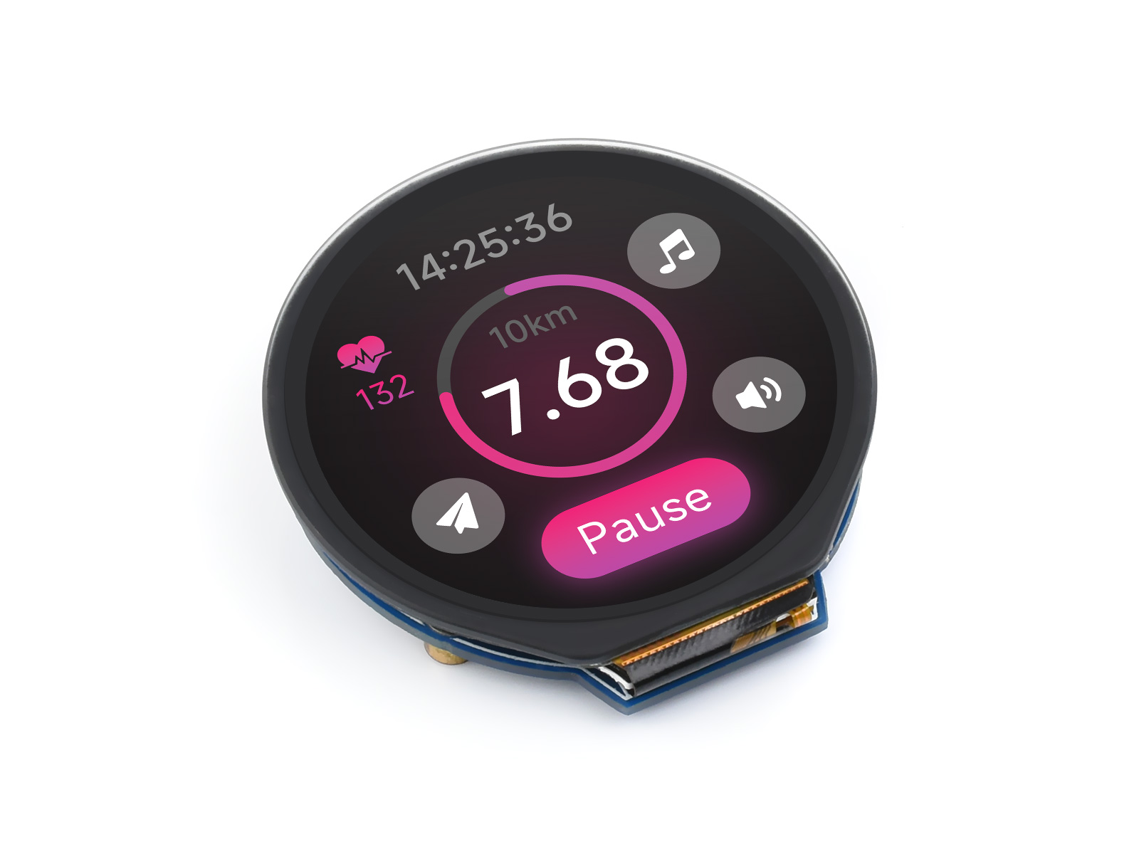 Módulo de exibição LCD redondo - Pi Display avaliação e preço