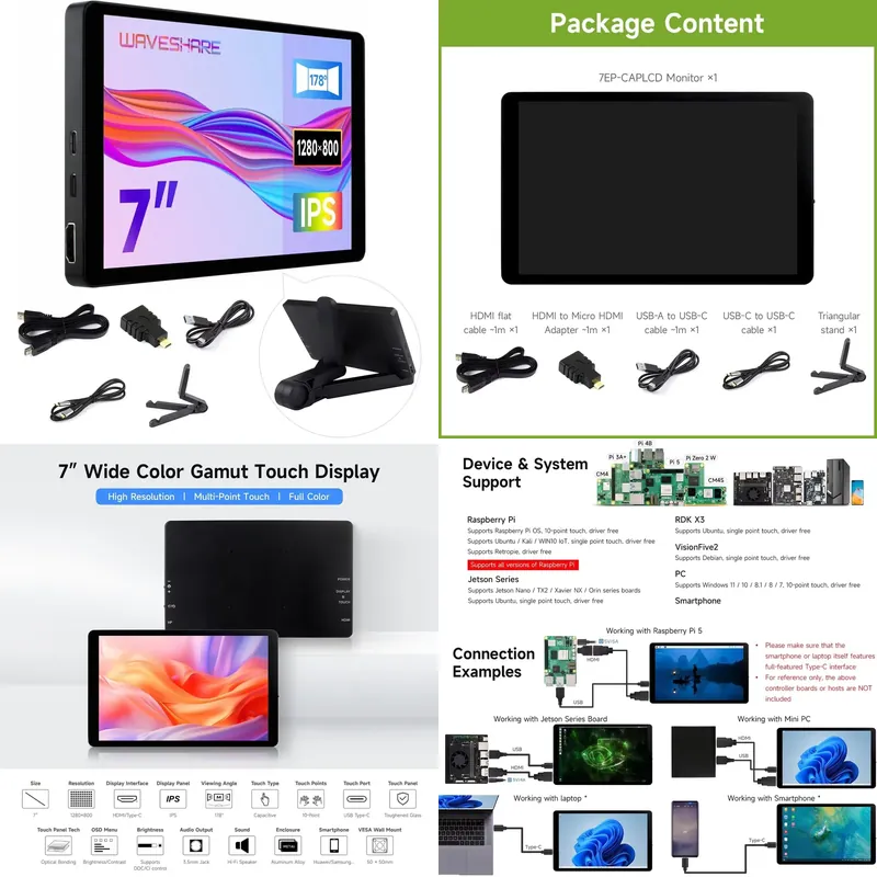 Display Touch Capacitivo de 7  - Pi Zero avaliação e preço