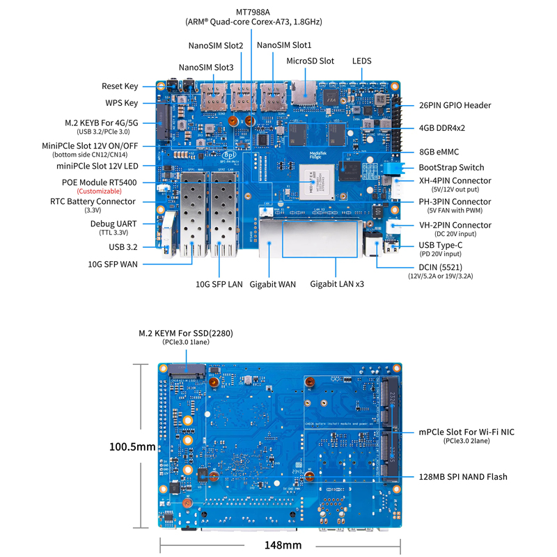 Banana Pi BPI-R4 MediaTek MT79 - Pi Cooler avaliação e preço